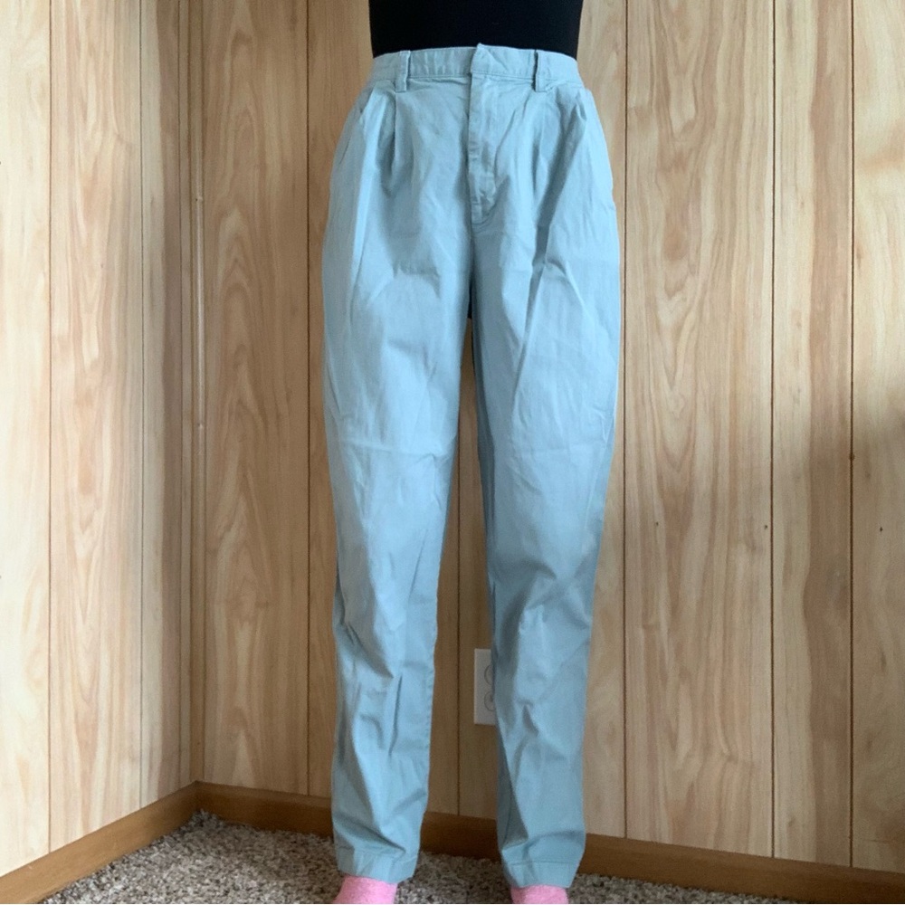 Gap TALL Mineral Blue High Rise Pleated Khakis - Picture 2 of 14